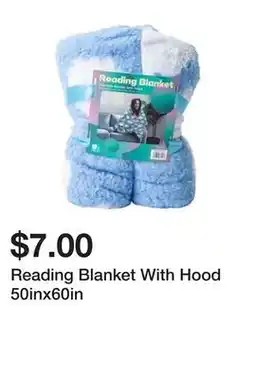 Five Below Reading Blanket With Hood 50inx60in offer