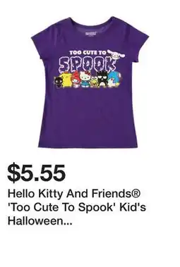 Five Below Hello Kitty And Friends 'Too Cute To Spook' Kid's Halloween Graphic Tee offer