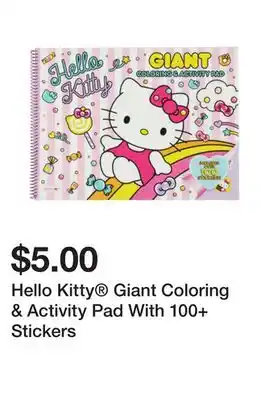 Five Below Hello Kitty Giant Coloring & Activity Pad With 100+ Stickers offer