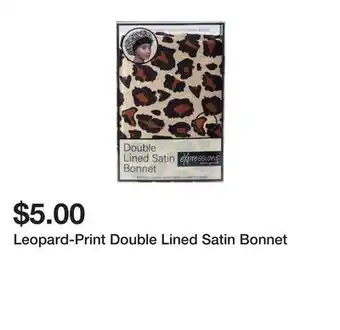Five Below Leopard-Print Double Lined Satin Bonnet offer