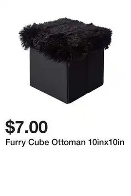 Five Below Furry Cube Ottoman 10inx10in offer