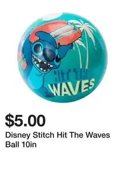 Five Below Disney Stitch Hit The Waves Ball 10in offer