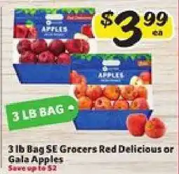 Winn Dixie 3 lb Bag SE Grocers Red Delicious or Gala Apples offer