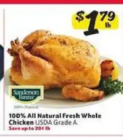 Winn Dixie 100% All Natural Fresh Whole Chicken offer