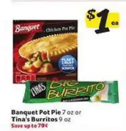 Winn Dixie Banquet Pot Pie or Tina's Burritos offer