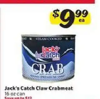 Winn Dixie Jack's Catch Claw Crabmeat offer