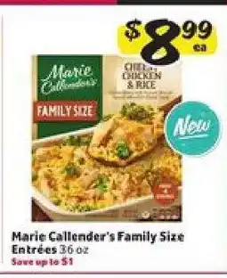 Winn Dixie Marie Callender's Family Size Entrées offer