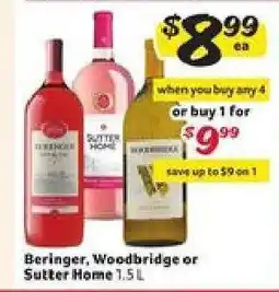 Winn Dixie Beringer, Woodbridge or Sutter Home offer