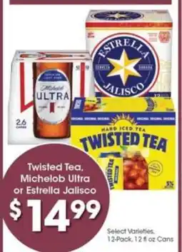 Kroger Twisted Tea, Michelob Ultra or Estrella Jalisco offer