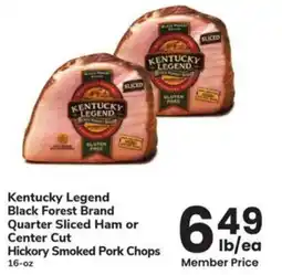 Albertsons Kentucky Legend Black Forest Brand Center Cut Hickory Smoked Pork Chops offer
