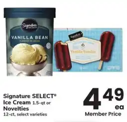 Albertsons Signature select ice cream or novelties offer
