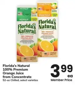 Albertsons Florida's natural 100% premium orange juice from concentrate offer