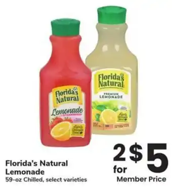 Albertsons Florida's Natural Lemonade offer