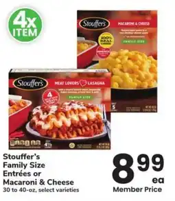 Albertsons Stouffer's family size entrées or macaroni & cheese offer