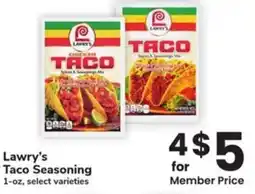 Albertsons Lawry's Taco Seasoning offer