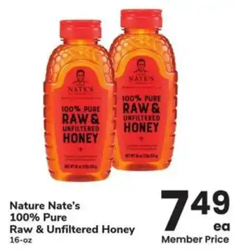 Albertsons Nature nate's 100% pure raw & unfiltered honey offer