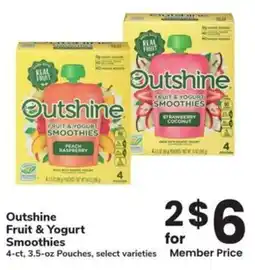 Albertsons Outshine fruit & yogurt smoothies offer