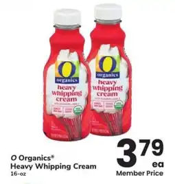 Albertsons O organics heavy whipping cream offer