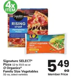 Albertsons Signature select pizza o organics family size vegetables offer