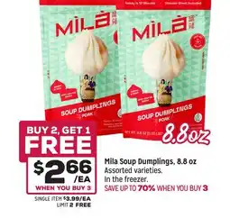 Grocery Outlet Mila Soup Dumplings, 8.8 oz offer