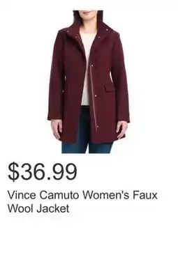 Costco Vince Camuto Women's Faux Wool Jacket offer
