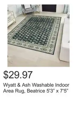Costco Wyatt & Ash Washable Indoor Area Rug, Beatrice 5'3 x 7'5 offer