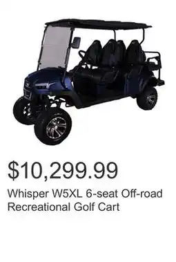 Costco Whisper W5XL 6-seat Off-road Recreational Golf Cart offer