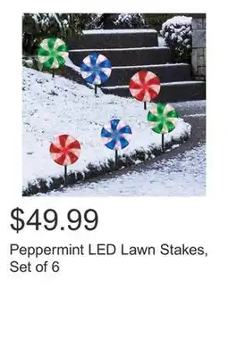 Costco Peppermint LED Lawn Stakes, Set of 6 offer
