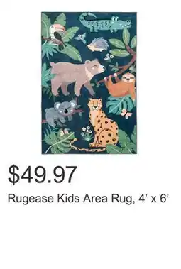 Costco Rugease Kids Area Rug, 4' x 6' offer