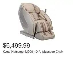 Costco Kyota Hatsumei M900 4D AI Massage Chair offer