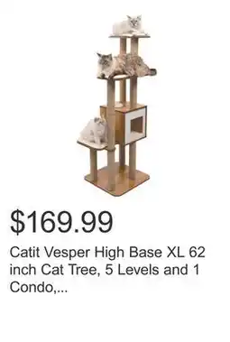Costco Catit Vesper High Base XL 62 inch Cat Tree, 5 Levels and 1 Condo, Walnut offer