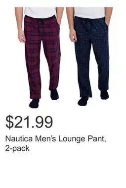 Costco Nautica Men's Lounge Pant, 2-pack offer