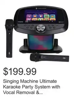 Costco Singing Machine Ultimate Karaoke Party System with Vocal Removal & Charging Mics offer