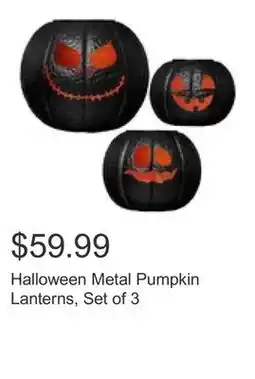 Costco Halloween Metal Pumpkin Lanterns, Set of 3 offer
