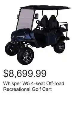 Costco Whisper W5 4-seat Off-road Recreational Golf Cart offer
