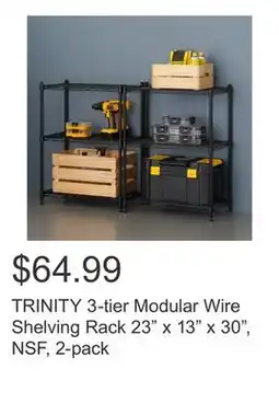 Costco TRINITY 3-tier Modular Wire Shelving Rack 23 x 13 x 30, NSF, 2-pack offer