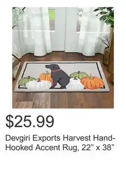 Costco Devgiri Exports Harvest Hand-Hooked Accent Rug, 22 x 38 offer