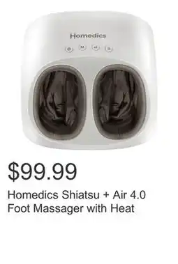 Costco Homedics Shiatsu + Air 4.0 Foot Massager with Heat offer