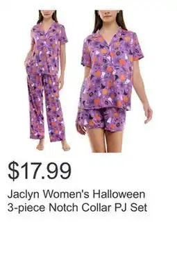 Costco Jaclyn Women's Halloween 3-piece Notch Collar PJ Set offer