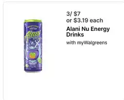 Walgreens Alani Nu Energy Drinks offer