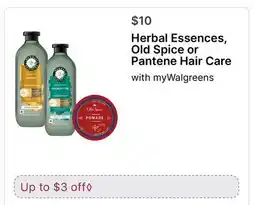 Walgreens Herbal Essences, Old Spice or Pantene Hair Care offer