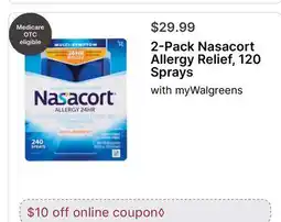 Walgreens 2-Pack Nasacort Allergy Relief, 120 Sprays offer