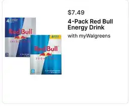 Walgreens 4-Pack Red Bull Energy Drink offer