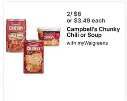 Walgreens Campbell's Chunky Chili or Soup offer