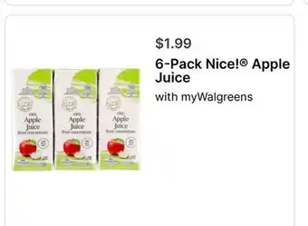 Walgreens 6-Pack Nice! Apple Juice offer