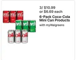 Walgreens 6-Pack Coca-Cola Mini Can Products offer