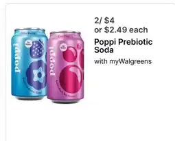 Walgreens Poppi Prebiotic Soda offer