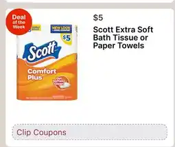 Walgreens Scott Extra Soft Bath Tissue or Paper Towels offer