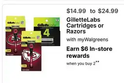 Walgreens GilletteLabs Cartridges or Razors offer