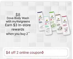 Walgreens Dove Body Wash offer